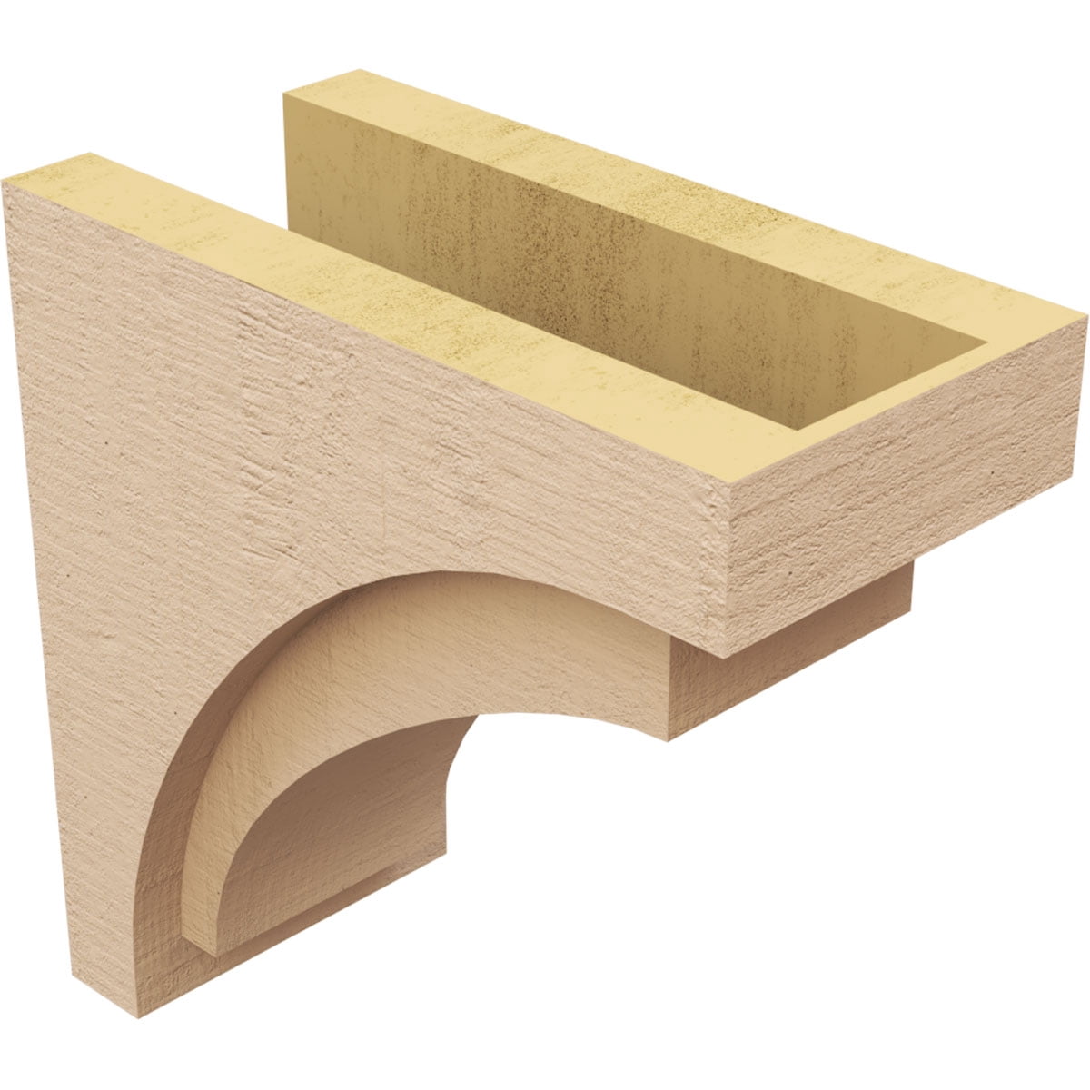 7"W x 14"D x 14"H Classic Rivera Rough Cedar Woodgrain TimberThane Corbel, Primed Tan