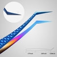 thumbnail image 2 of FEITA Diamond Grip Eyelash Extensions Tweezer Lash Precision Tweezers, Japanese Steel Dolphin-shaped & Angled Tip, False Lashes Application Tools, Blue 2Pcs, 2 of 7