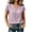 Purple, variant on cocolona Summer Linen Tops for Women V Neck Short Sleeve Button Shirts Dressy Casual Loose Blouses