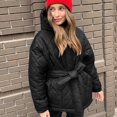 thumbnail image 5 of Vedolay Womens Hooded Parka Coat Cardigan Coat Long Sleeve Open Front Loose Coat Black,M, 5 of 5