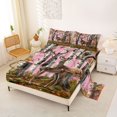 thumbnail image 2 of Castle Fairy Teens Cute Watercolor Deer Queen Sheets 4 Pieces,Birch Autumn Mushroom Queen Sheet Sets,Brown Pink White,1 Fitted Sheet, 1 Flat Sheet and 2 Pillowcases, 2 of 6