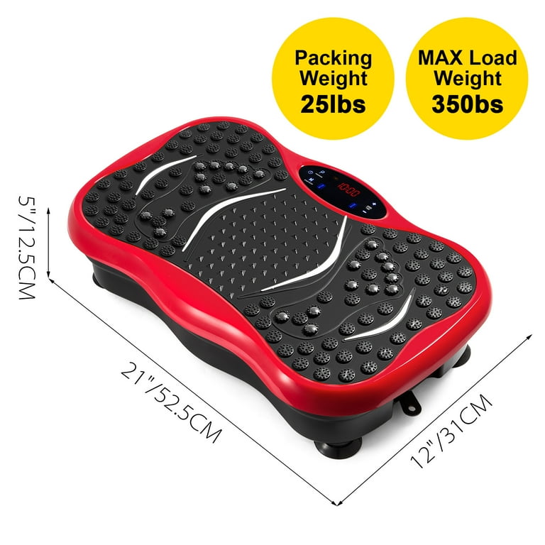 VEVOR Vibration Platform Full Body Exercise Vibration Plate Vibration Machine 350 Lb. LCD 3 Levels Massage Remote Bluetooth USB Music Fitness Vibration Machine Red Walmart