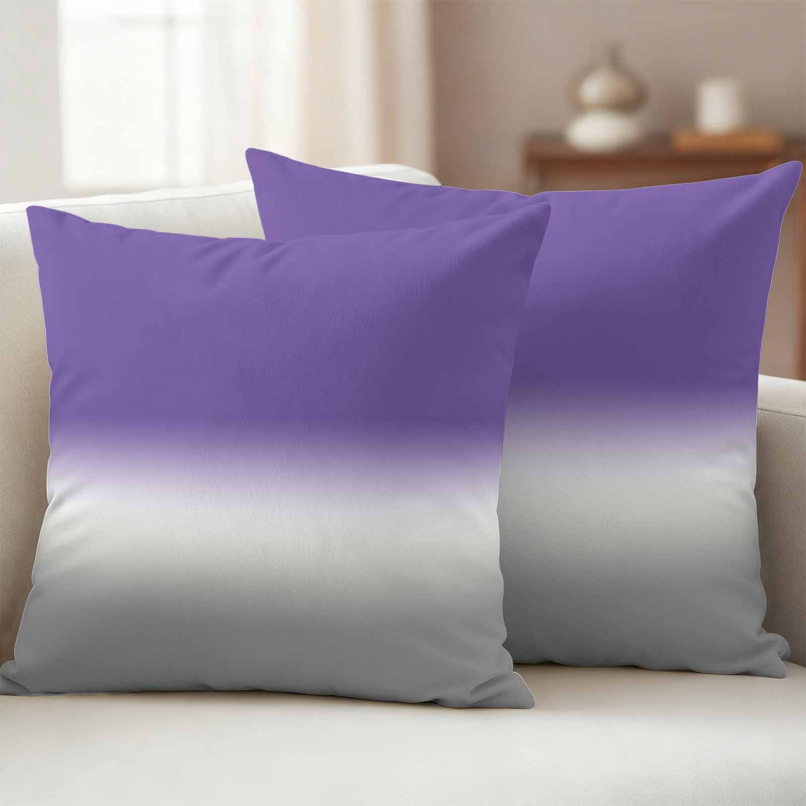Outdoor Waterproof Pillow Covers Classic Purple Grey Gradient Decorative Throw Pillow Protectors,Pillowcase Cushion Cases for Patio Sofa Garden Couch,18x18in,Pack of 2