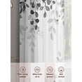 thumbnail image 6 of Grey Sheer Curtains 108 Inch Length 2 Panels for Living Room, Eucalyptus Leaves Voile Kitchen Curtain Set, Luxury Privacy Drapes Window Treatment for Bedroom, 6 of 7