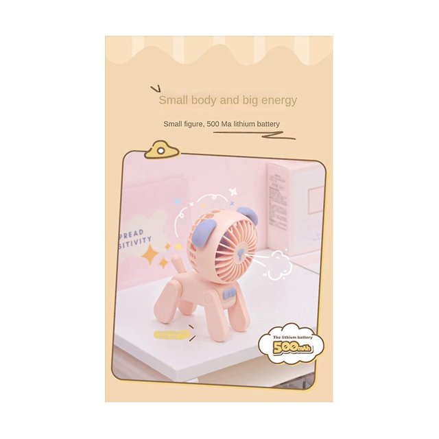 Mini ventiladores de decoración de escritorio Lindo ciervo mascota Recargable USB Pequeño ventilador eléctrico Dormitorio de estudiantes De