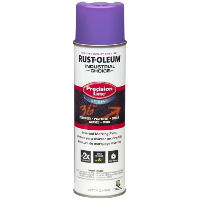 Pintura Rust-Oleum M1800 Base Agua Precisión Fluor. Morado Paquete de 12
