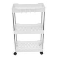 thumbnail image 1 of Utility Cart 3-layer Rack Multi-purpose Organizer Shelf With Hook Bathroom Kitchen Cart With Wheel, 1 of 8
