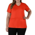 thumbnail image 3 of Fabrcox Scrub Women Tops Slim Fit Short Sleeve V Neck Nurse Scrubs Tops with Pockets Fall Spring Working Uniform 2XL, 3 of 5