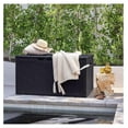 thumbnail image 2 of SONGMY 97 Gallon Deck Box, Waterproof Resin Outdoor Storage Box for Outside and Patio, Large Outdoor Storage Bench Cabinet Lockable for Patio Furniture, Garden Tools and Pool Supplies (Black), 2 of 5