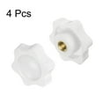 thumbnail image 3 of Uxcell 4 Pieces Star Knobs M6 Female Thread 38mm Head Non-Through Hole Clamping Handles Nuts White, 3 of 5