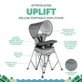 thumbnail image 5 of Go With Me Uplift Deluxe Portable High Chair with Canopy - Elephant Grey (Unisex), 5 of 9
