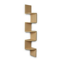 Danya B. Large Laminated Beech Veneer Corner Wall Mount Shelf