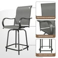 thumbnail image 7 of MRUAKA Patio Swivel Bar Stools Chair of 2, Outdoor Bar Height Set, All Weather High Back and Armrest Patio Stools & Bar Chairs for Backyard, Lawn Garden, Balcony and Pool, Dark Gray, 7 of 7