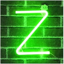 Letter Neon Lights, LED Neon Night Light Neon Lights Wall Decorative Night Light for Kids Bedroom Battery USB Operated Green