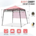 thumbnail image 5 of EAGLE PEAK Day Tripper 8x8ft Slant Leg Lightweight Compact Portable Canopy w/Backpack Easy One Person Set-up Folding Shelter 6 x 6 Top and 8 x 8 Base (Coral Geo), 5 of 8