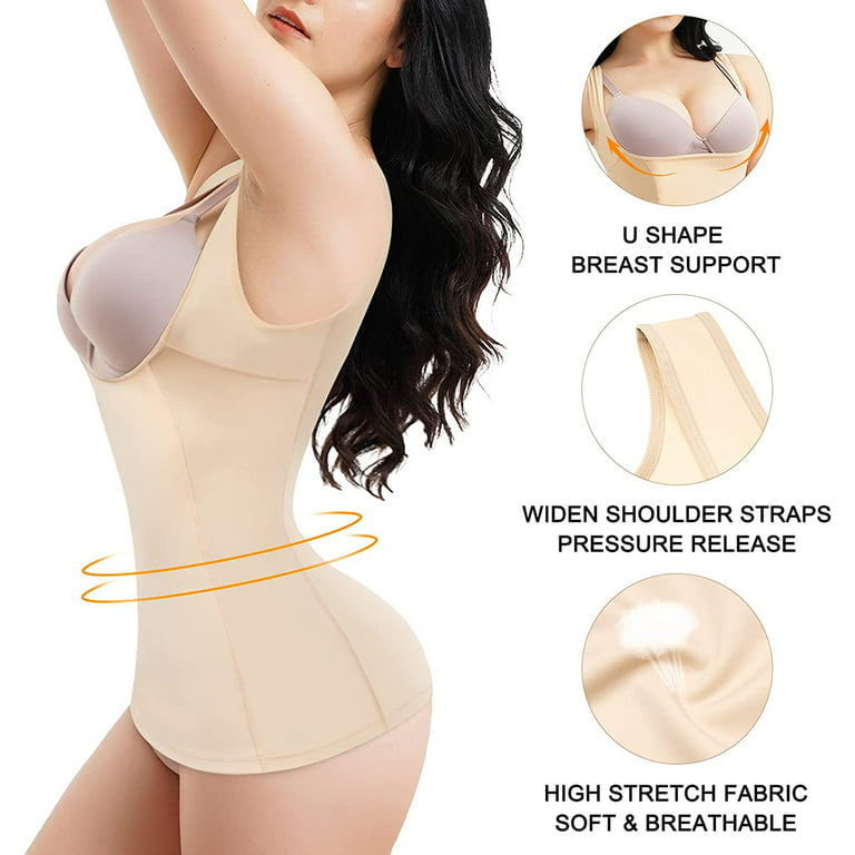 Gotoly Women's Waist Cincher Tummy Control Shapewear Compression Vest  Invisible Body Shaper(Beige Large) 