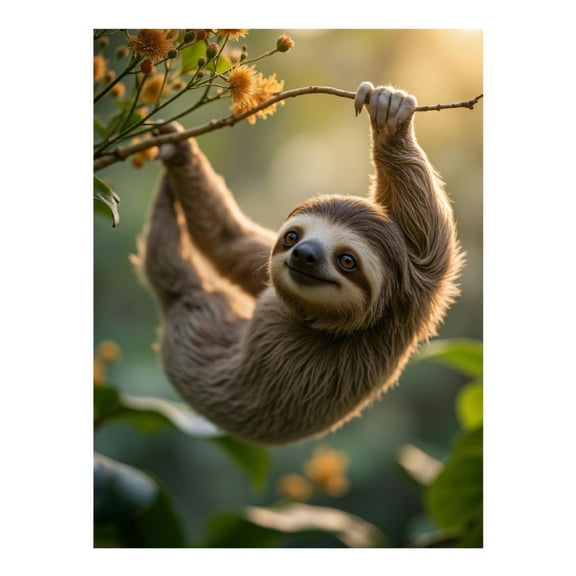 Diamond Art Kit for Adults, Hanging Sloth In Sunlit Tree Diamond Painting for Adults Beginners, DIY Diamond Art Painting Kits, 5D Diamond Painting Crafts for Home Decor 12x16 Frameless