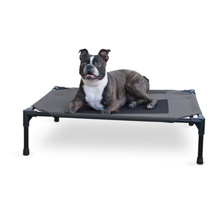 UPC: 0655199637195 | K&H Pet Products Original Pet Cot Elevated Dog Bed Charcoal/Black Medium 25 X 32 X 7 Inches