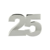 PinMart's Number Twenty Five 25 Anniversary 25th Birthday Shiny Silver Lapel Pin