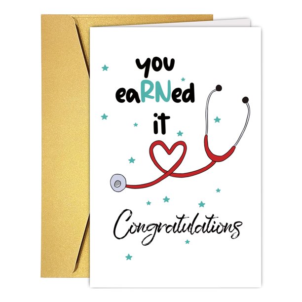 Tarjeta de felicitación RUALOVE para graduación de enfermería 20,5 x 13,5 cm