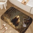 thumbnail image 3 of 1pc Brown Bear in Forest Absorbent Non-Slip Bathroom Thickened Flannel Rug Decor,Soft,Quick Drying,Suitable For Indoor/outdoor Use,Bathrooms,Bedrooms,Kitchens,Terrace,Laundry Rooms,16"x24", 3 of 9