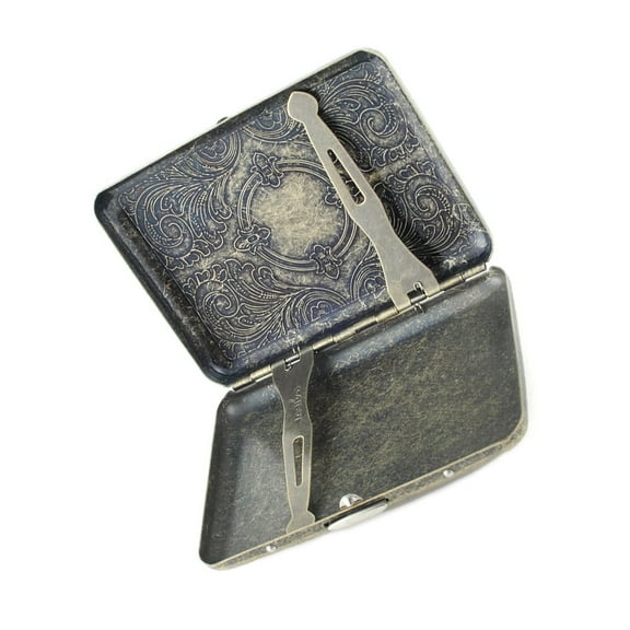 LABELEPH Cigarette Case Stainless Steel 1Set 3.7x3.1in