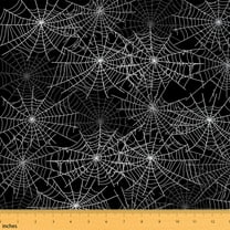 Castle Fairy Teenagers Spider Web Fabric by the Yard 1 Yard,Happy Halloween Home Decor Fabric by the Yard,Gothic Style Room Decor Fabric by the Yard,Microfiber Bedroom Decor