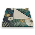 thumbnail image 3 of Creative Products Navy Tropical Floral 50 x 60 Coral Fleece Blanket, 3 of 3