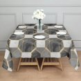 thumbnail image 3 of Gray White Gold Marble Pattern Square Tablecloth,Waterproof Square Table Cover,Wipeable Spillproof Washable Table Cover for Home Kitchen Party Decor 52"x52"(132x132cm), 3 of 6