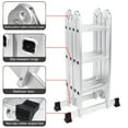 thumbnail image 4 of BETISEF 12.5ft 7 in 1 Multi-Purpose Ladder, Folding Aluminium Extension Ladder w/Anti-Slip Feet, EN 131 Standard 330LB Capacity, 4 of 8