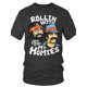 thumbnail image 1 of Men's Casual Cotton Graphic T-Shirt - "Rollin' with My Homies" Funny Beard & Hat Design, Black Short Sleeve Tee, Perfect for Outdoor Activities & Holiday Gifts, 1 of 6