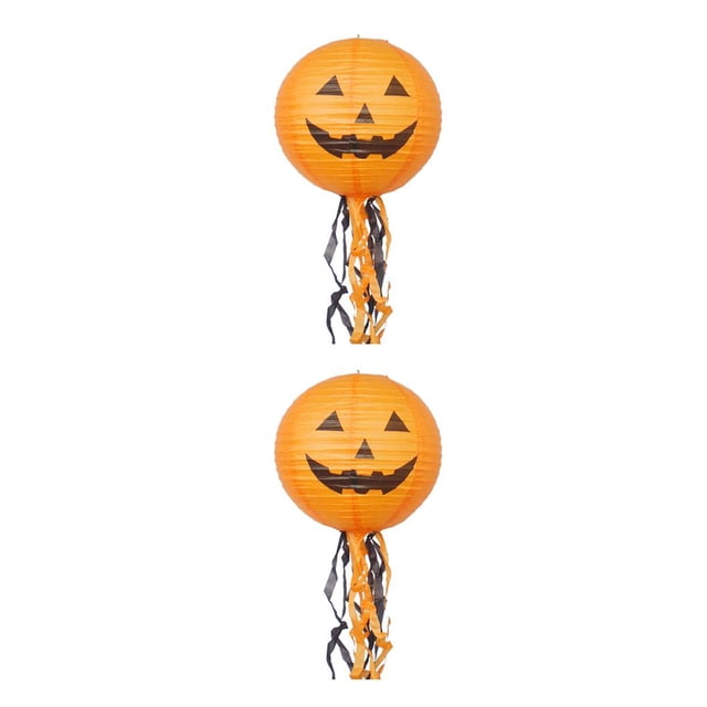 Matsuzay Jaula de calabaza de Halloween Diy con linterna de papel de luz fantasma Pantalla de papel de boda Lámparas colgantes de Navidad Diy Linternas No.01 2piezas Matsuzay CBP095562