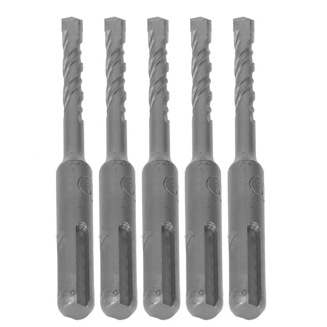 Kit de Brocas de ImpactO para martillo Rotativo de 5 piezas, Punta de CARBURO Cementado en Espiral, 2 flautas, Tipo de Ranura para Piedra de Ladrillo de 110 mm Con para,