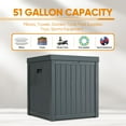 thumbnail image 2 of ZYJOYY 51 Gallon Resin Deck Box, Outdoor Storage Box Waterproof for Patio, Garden, Pool, and Deck, Storage Solution for Cushions, Tools, Delivery Packages, Grey, 2 of 9