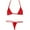 Red, variant on Aiihoo Women's 2 Pieces Bikini Swimwear Bathing Suit Halter Neck Bra Top with Low Rise T-back Panties White One Size
