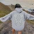 thumbnail image 2 of Shadoumai Angel Sweatsuit For Women Slim Fit Angel Wing Print Hoodie And Loose Pants Fall Winter Trendy Casual Tracksuits, 2 of 6