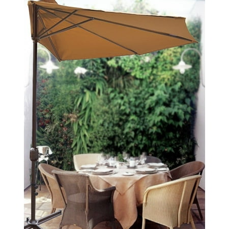 10 Patio Half Umbrella Wall Balcony Sun Shade Garden Outdoor 10 Patio Half Umbrella Wall Balcony Sun Shade Garden Outdoor Parasol Beige