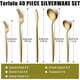 thumbnail image 2 of Juego de cubiertos dorados de 40 piezas para 8, juego de cubiertos de acero inoxidable, juego de cubiertos dorados, vajilla que incluye tenedores, cuchillos, cucharas para el hogar, cocina,, 2 of 7