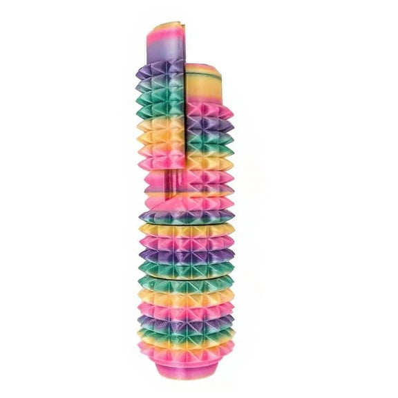 Ruanlalo 5-in-1 Spiked Roller Toy 3D Printed Spiky Pain Stim Keychain Pocket Mini Sensory Fidget Toy for Anxiety Stress Relief