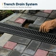 thumbnail image 2 of Trench Drain System, Channel Drain with Plastic Grate, 5.9x5.1-Inch HDPE Drainage Trench, Black Plastic Garage and GardenDrain, 6x39 Trench Drain Grate, with 6 End Caps,Convenient Assembly（6 Pack）, 2 of 7