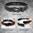 thumbnail image 6 of Gifts for Dad Son Grandson Boyfriend Husband, Cool Infinity Leather Bracelet for Him Birthday Christmas Anniversary Valentine's Day Present Ideas for Men, 6 of 8