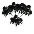 thumbnail image 3 of 5x Ramo de otoño para sala de estar, hojas artificiales para interior y exterior, longitud de 30 cm Rosa negro, 3 of 9