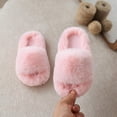 thumbnail image 2 of ZHOGXU Kids Girls Fuzzy Slippers Open Toe Soft Sole Warm Indoor House Shoes Cozy Lightweight Footwear,Pink,5.5-6 Years, 2 of 6
