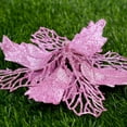 thumbnail image 3 of 5Pcs Christmas Poinsettia Glitter Artificial Flower Party Supplies for Xmas Tree Ornament Wedding Birthday Wreath Decoration, 3 of 5