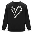 thumbnail image 4 of Stamzod Men's Crewneck Sweatshirt Lover Heart Printed Long Sleeve Tops Casual Valentines Sweatshirts for Men Black B XXL, 4 of 6
