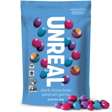 UNREAL Dark Chocolate Covered Peanut Gems, 5 oz