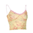 thumbnail image 2 of Coduop Women Summer Tank Tops Sling Vest Sleeveless Backless V Neck Lace Trim Floral Camisole, 2 of 6