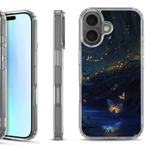 For iPhone 17 Shockproof Protective Phone Case, by OneToughShield - Fireflies Butterfly