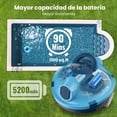 thumbnail image 3 of Limpiador Robótico Inalámbrico INSE Y10 - Aspiradora Automática, 90 Min Autonomía, Autoestacionamiento, Ideal para Piscinas Planas hasta 1100 Pies², 3 of 9