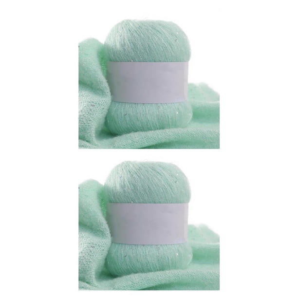 Inteprter Hilo de tejer para mujer de 50g con purpurina, bufanda tejida a mano, suéter, gorro, gorro, hilo de ganchillo, calcetines, suministros No.08 2piezas Inteprter CBP164269